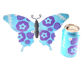 Poppi Wild Berry Recycled Can Butterfly