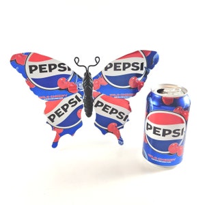 Cherry Pepsi Recycled Can Butterfly
