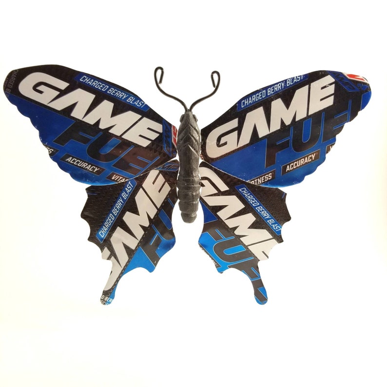 Charged Berry Blast Game Fuel Recycled Can Butterfly Etsy