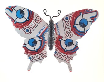 Bang Blue Razz Recycled Aluminum Can Butterfly