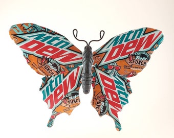 Mtn Dew Baja Punch Recycled Can Butterfly