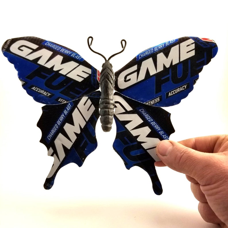Charged Berry Blast Game Fuel Recycled Can Butterfly Etsy