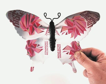 Mtn Dew Energy Strawberry Melon Spark Recycled Aluminum Can Butterfly