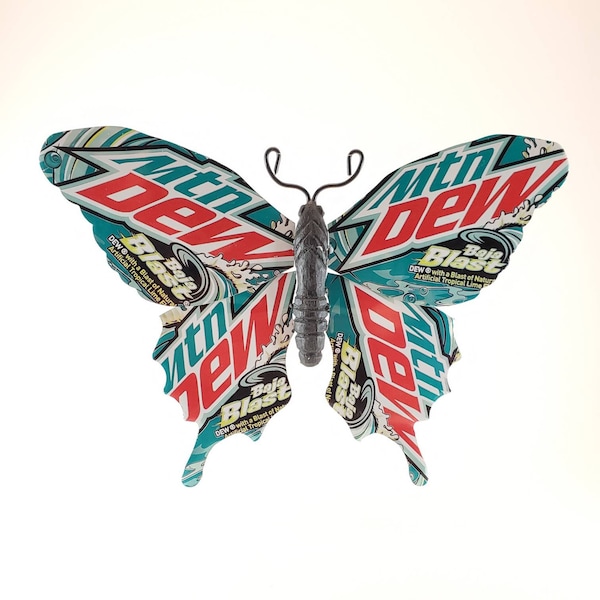 Mtn Dew Baja Blast Recycled Aluminum Can Butterfly