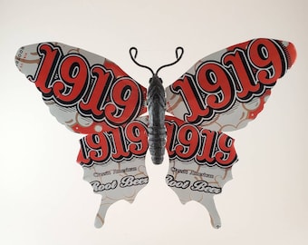 1919 Root Beer Recycled Can Butterfly