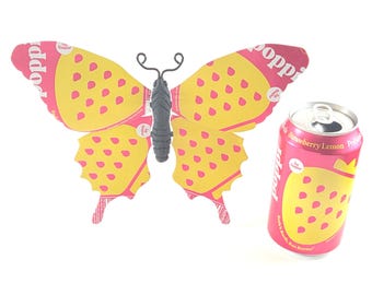 Poppi Strawberry Lemon Recycled Can Butterfly