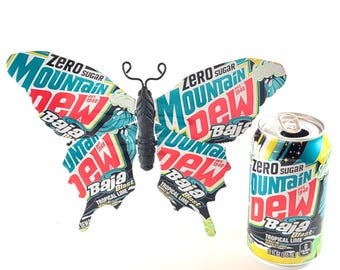 Mtn Dew Baja Blast ZERO Recycled Aluminum Can Butterfly