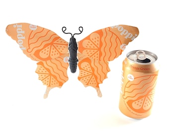 Poppi Orange Cream Recycled Can Butterfly