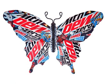 Mtn Dew Zero Summer Freeze Recycled Aluminum Can Butterfly