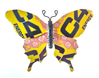 C4 Strawberry Starburst Recycled Aluminum Can Butterfly