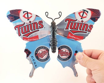 Twins Budwsr Recycled Aluminum Can Butterfly