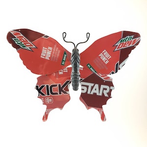 Mtn Dew Fruit Punch Recycled Can Butterfly