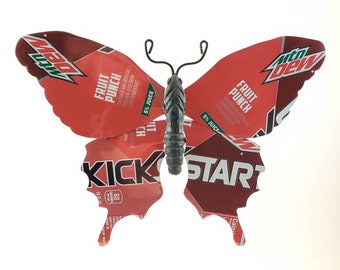Mtn Dew Fruit Punch Lata Reciclada Mariposa