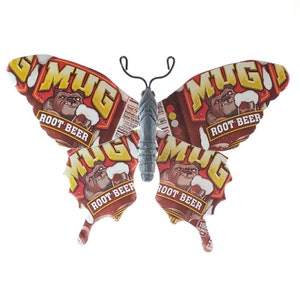 Mug Root Beer Recycled Can Butterfly