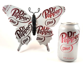 Diet Dr Pepper blikje van gerecycled aluminium met vlinderprint