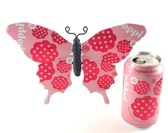 Poppi Raspberry Rose Recycled Can Butterfly