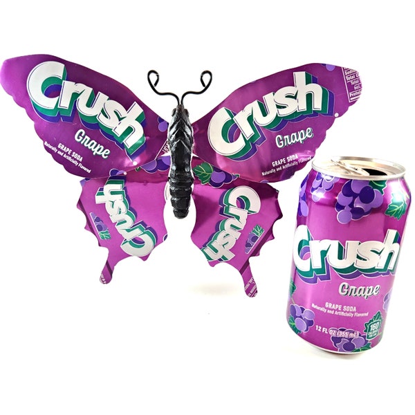 Grape Crush Recycled Can Butterfly