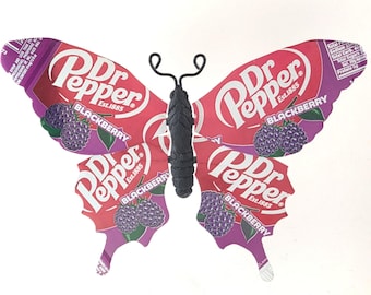 Dr Pepper Blackberry Recycled Can Butterfly