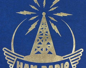Ham Radio Retro Tower T shirt, retro look ham radio T shirt