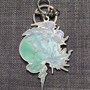 FINAL FANTASY XIII Marbled Pearl Keychain - FF13 Logo