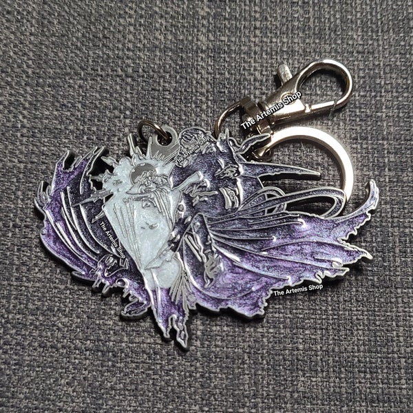 FINAL FANTASY XV Marbled Pearl Keychain - FF15 Logo