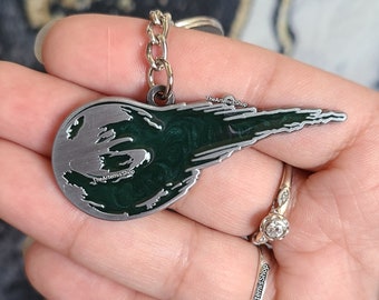 FINAL FANTASY VII (Remake Version) Marbled Pearl Keychain - FF7 Logo