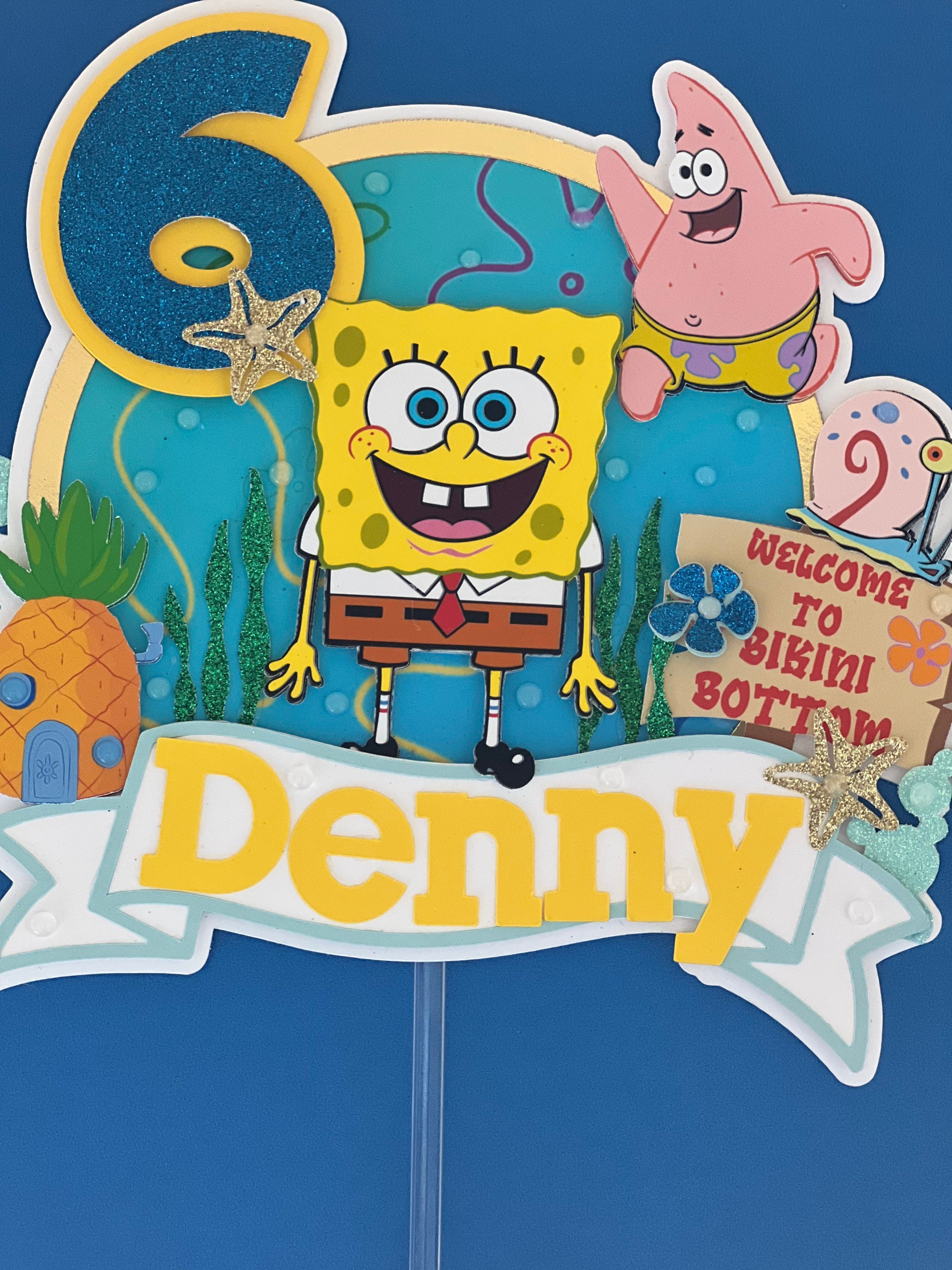 Spongebob inspired cake topper Spongebob cake Spongebob birthday Spongebob cake topper Spongebob birthday decorations