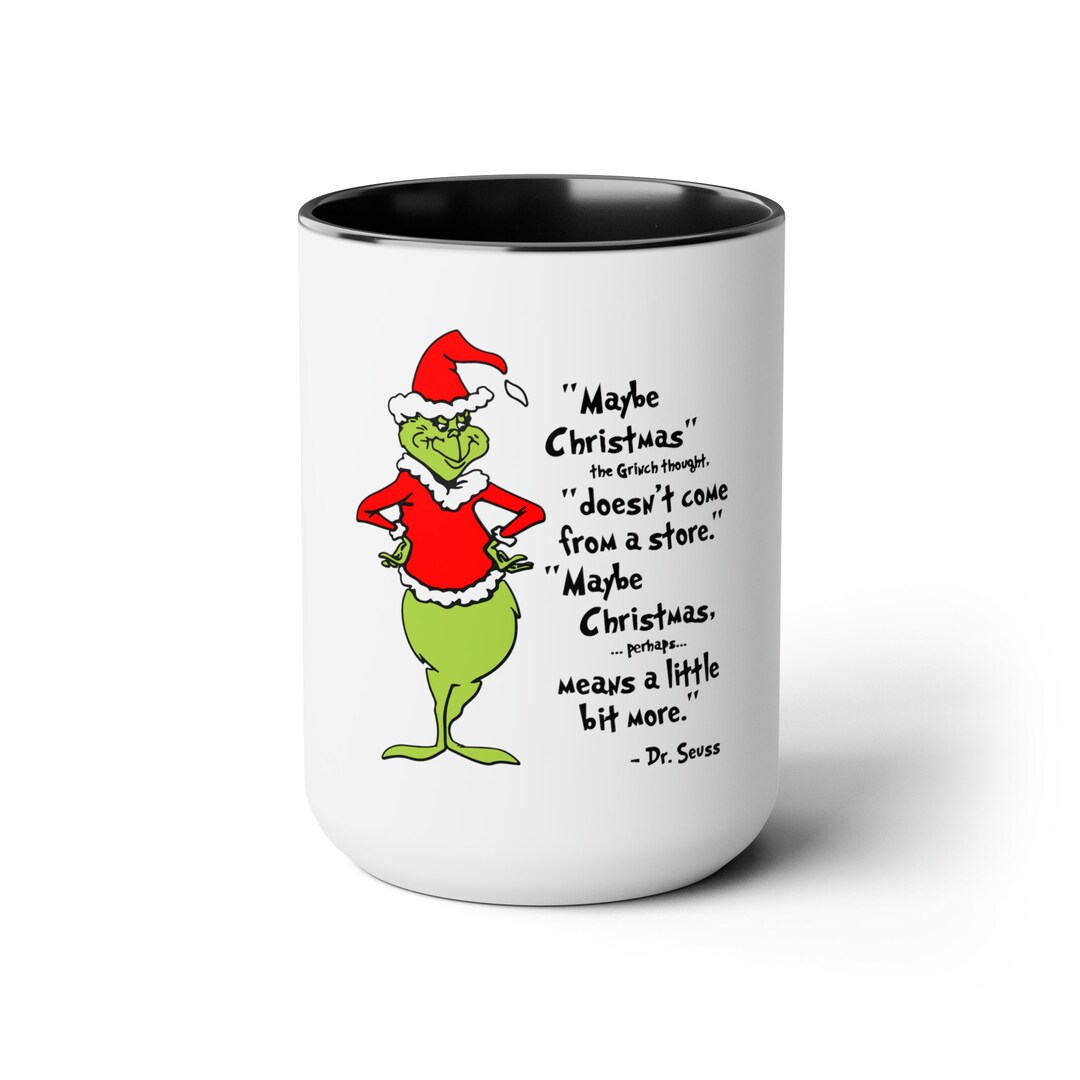 GRINCH Coffee Mug Twotone Coffee Mugs 15oz HOLIDAY FAVORITE Etsy