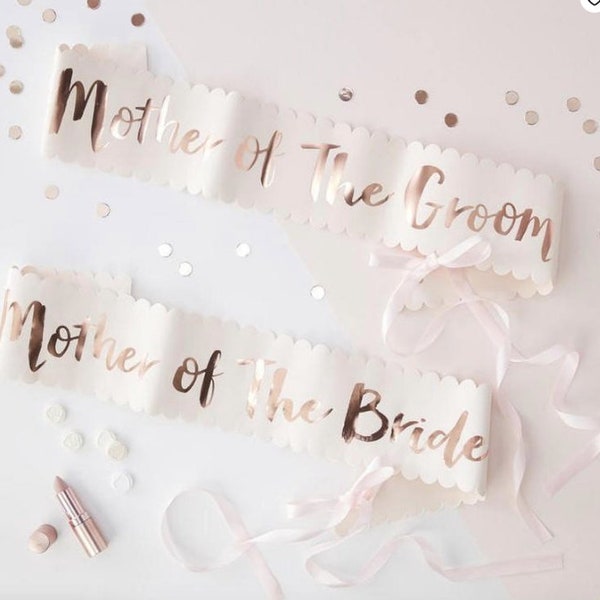 Mother of the bride sash - hen party, scalloped, bride sash, bridal sash, wedding shower, Bachelorette Party, Bridal Shower, stagette