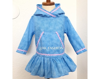 Essentials swirl blue Alaska Kuspuk Children's Kuspuk dress girl kuspuk
