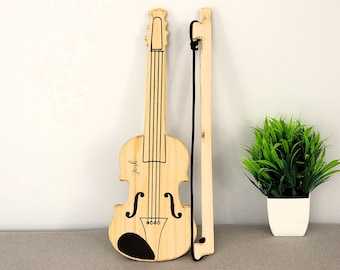 Personalized Sensory Toy Violin for Toddlers | Customized Preschool Montessori Gift | Unique Imaginative Play Development | Without Strings