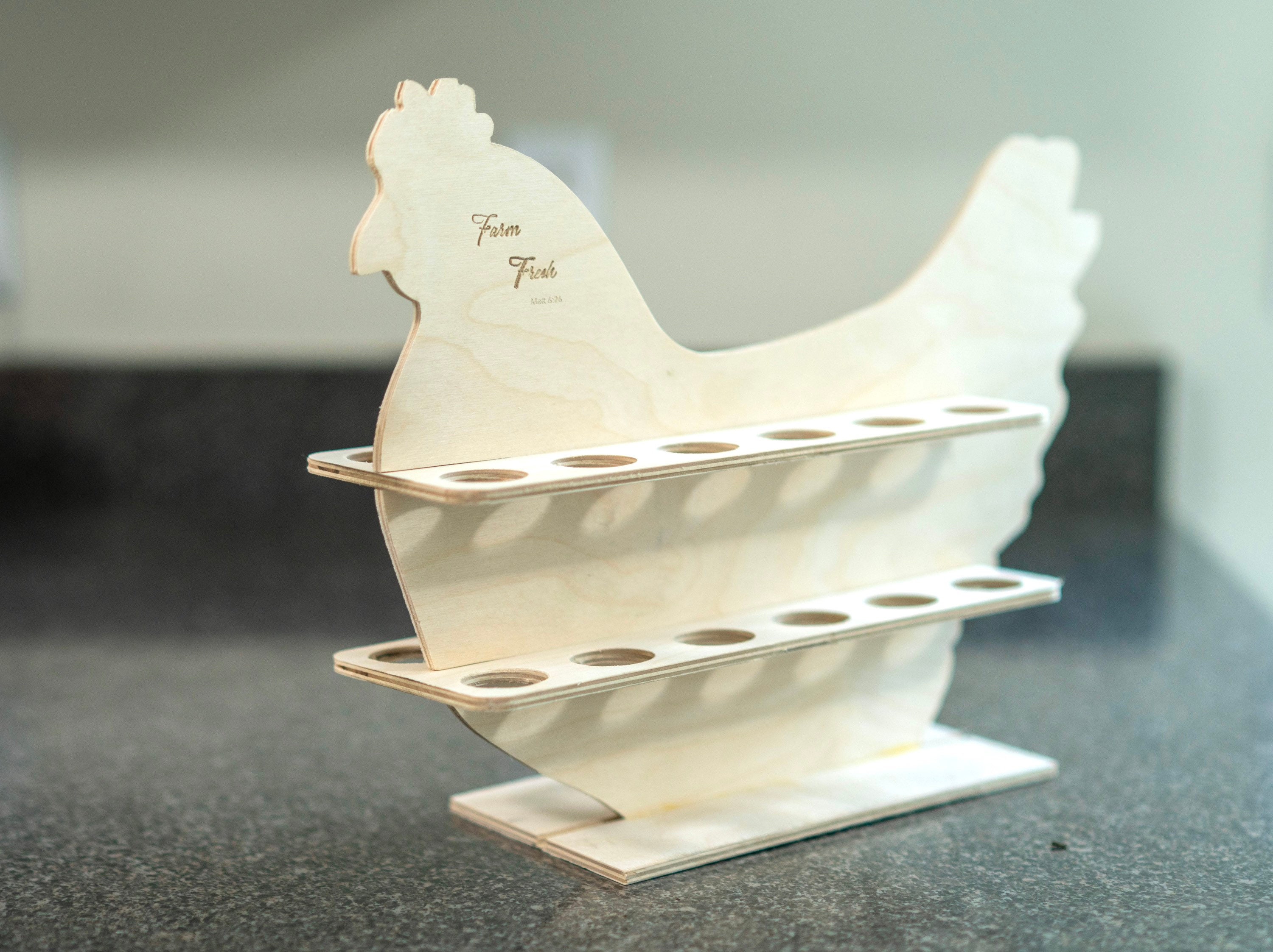 Personalized Wooden Chicken-shaped Egg Holder Storage & Display for Farm  Fresh Eggs Countertop Kitchen Accessory Two Dozen Eggs Rack 