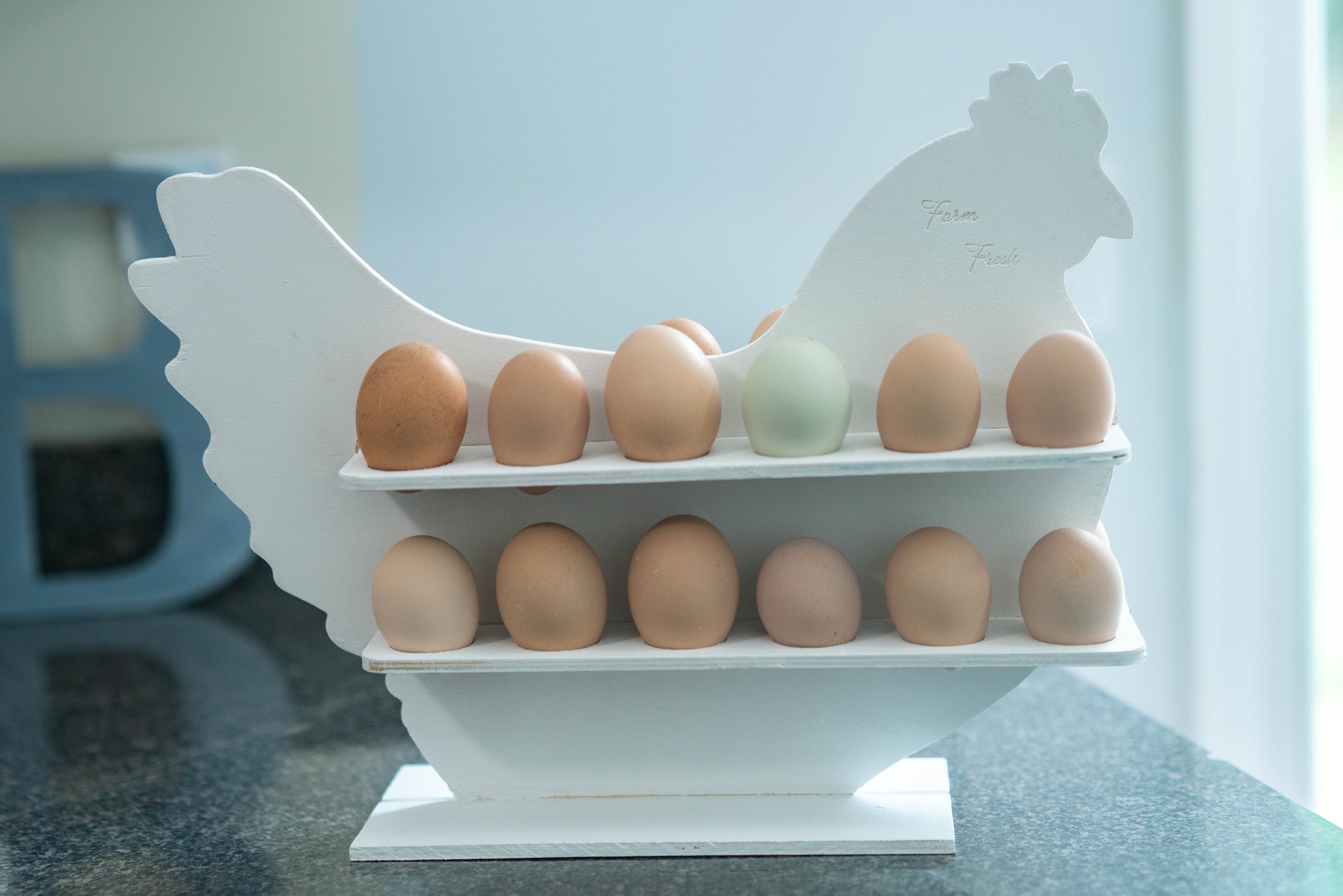 Personalized Wooden Chicken-shaped Egg Holder Storage & Display for Farm  Fresh Eggs Countertop Kitchen Accessory Two Dozen Eggs Rack 