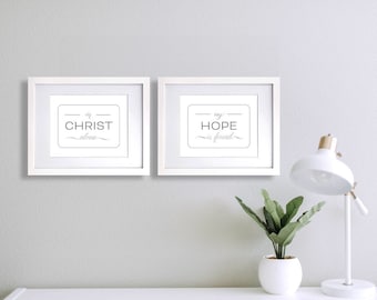 Christian Lettering - Calligraphy Sign - In Christ Alone my Hope is found - Worship Hymn - Home | Office | Church | Pastor | Gift