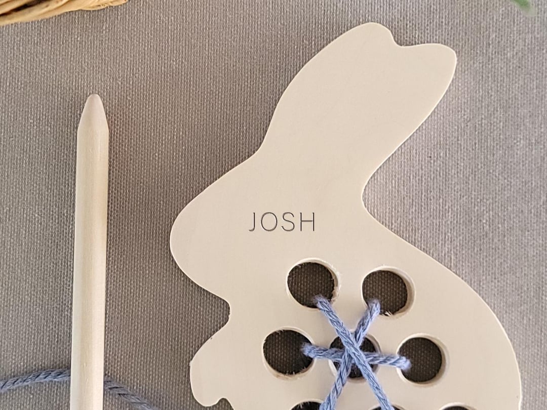 Gallery Detail: Personalized Sensory Lacing Toy Bunny Rabbit For Toddlers
