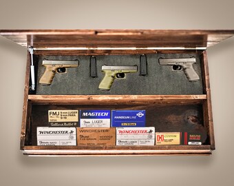 Eagle Front Concealment Hidden Gun Cabinet with Gas Shock Lifts | Tools Storage Safe for Workshop | Kitchen Cupboard for mugs | Bathroom