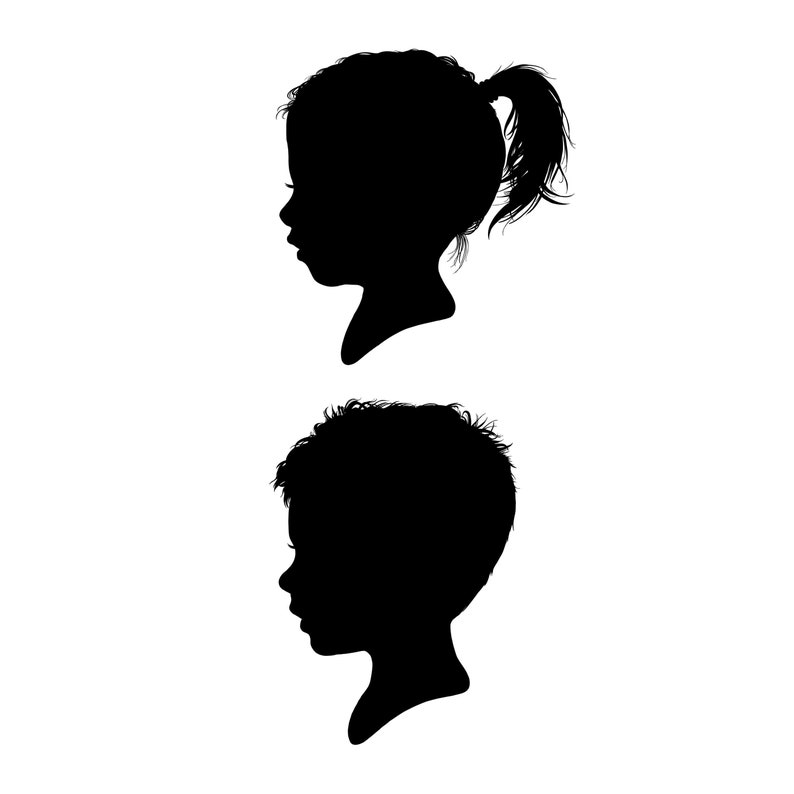 Custom Siblings Silhouette Portrait Brother Silhouette | Etsy