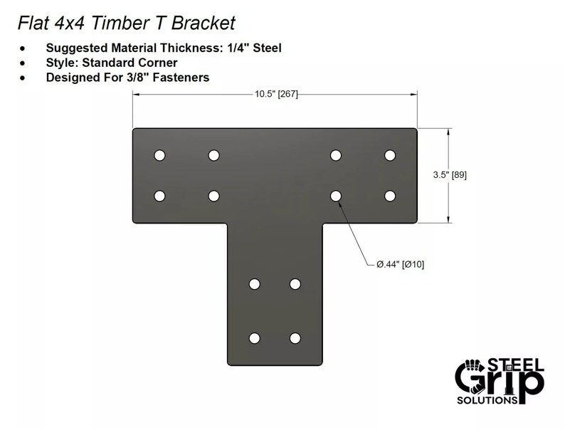 Équerre De Fixation Pour Charpente Bois 6x6 Pouces - Épaisseur 1/4 - Acier A36 Peinture Noire - Neuf