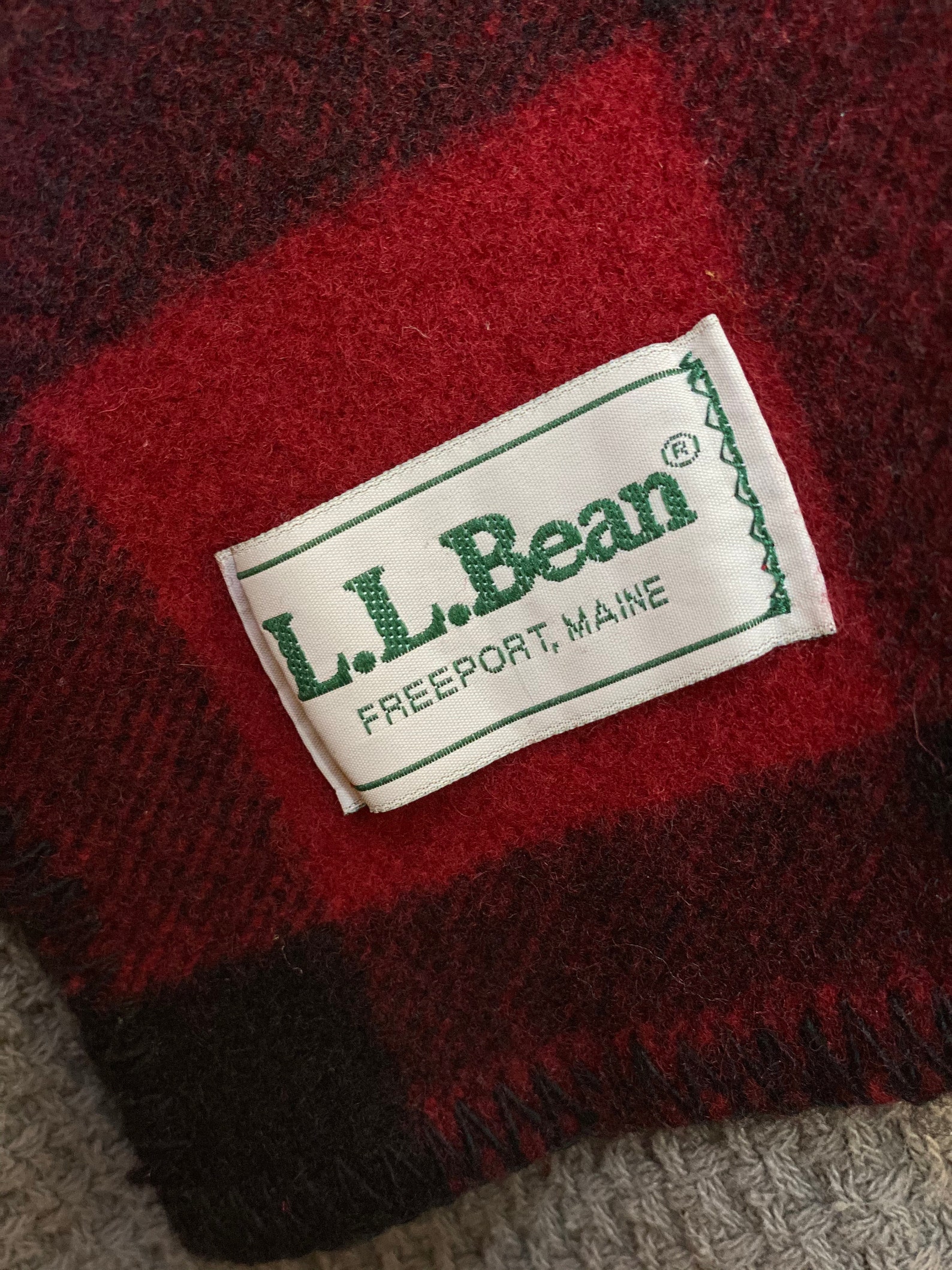 Vintage L.L. Bean Wool Buffalo Plaid Blanket in Excellent Etsy