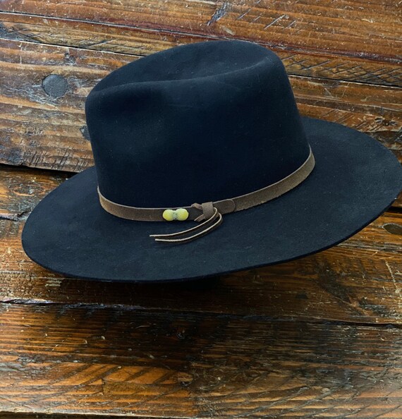 Vintage Black Felt Wide Brim Fedora Made in USA