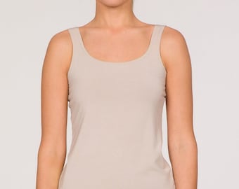 Bambus Yoga Tank Top, Damen Tank Top, Yoga Singlet für Frauen aus Bambus, Basic Nachhaltiges Tank Top, Handgemacht, Made in Italien