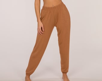 Bamboo Harem Pants, Yoga Boho Pants, Womens Meditation Pants, Yoga Trousers, Harem Trousers, Sustainable Pants, Handmade, Made in Italy