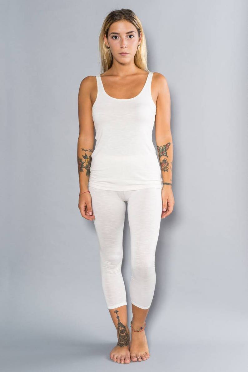 white yoga outfit