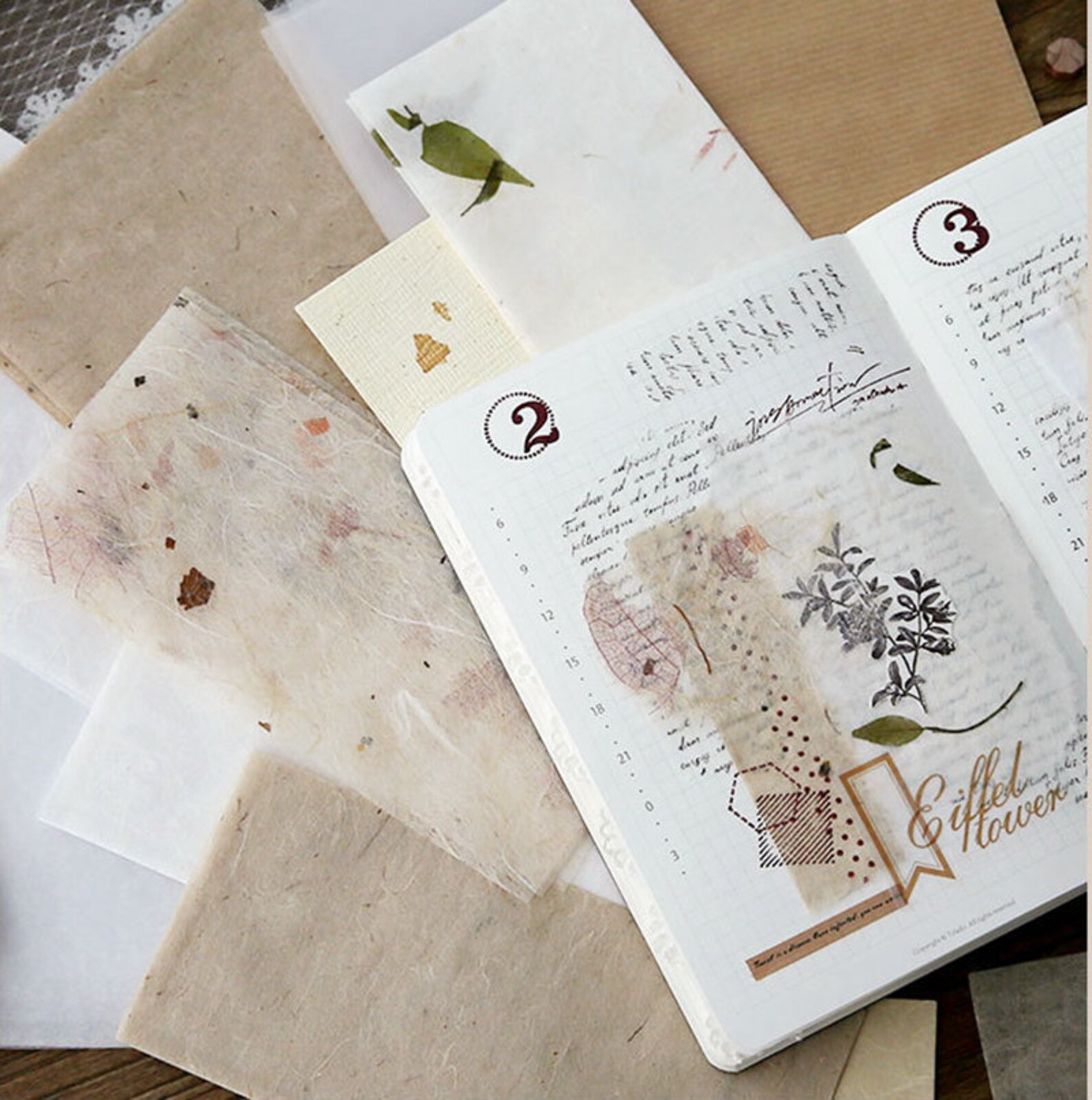 Junk journal paper supplies onion paper mixed paper media 6 Etsy