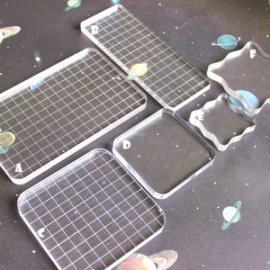 Acrylic Stamp Block, Stamping Block for Clear Rubber Stamps Grid