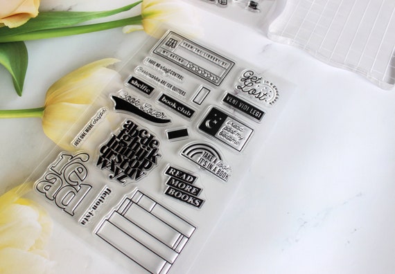 Reading Stamp, Clear Bullet Journal Planner Stamp, Bujo Stamp
