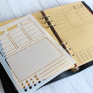 A5 Bujo Stencil Planner Stencil Arrows Sections Page Layout - Etsy