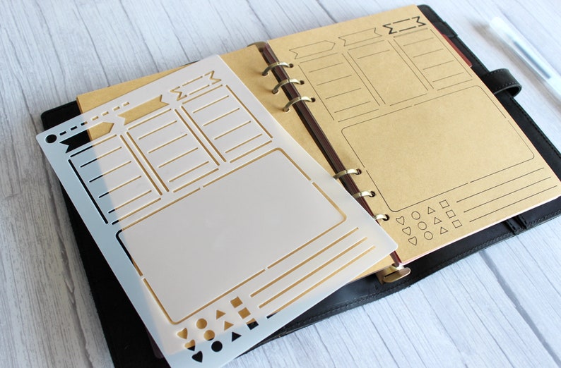 A5 Bujo Stencil Planner Stencil Arrows Sections Page Layout | Etsy