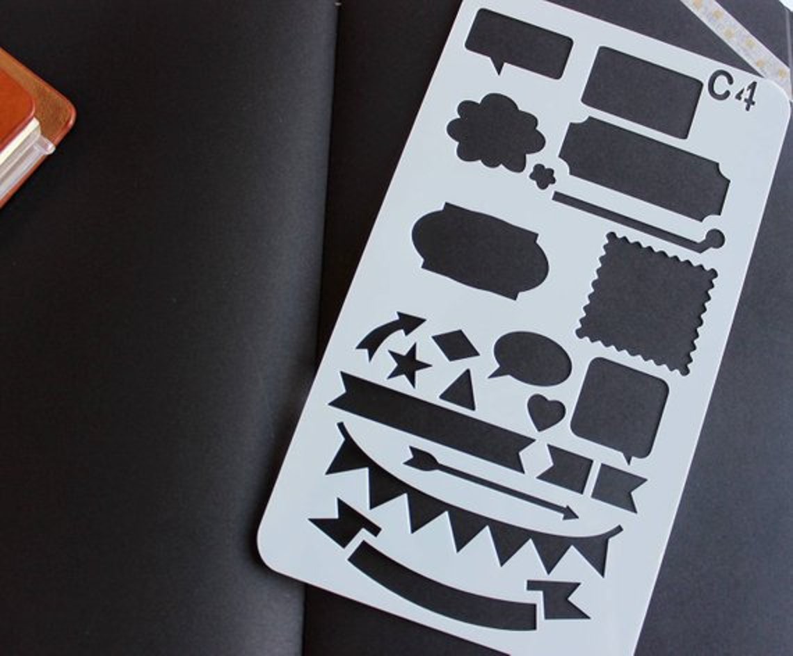 Planner stencils set 36 pcs bullet journal stencil for midori Etsy