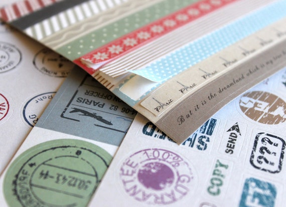 Sheet Stickers Scrapbooking Paper Vintage Retro Travel Stamps Stickers Set SO
